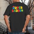 Super Gamer Dad Unleashed Celebrating Fatherly Powers Big And Tall Men's T-Shirt Back Print