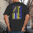 T21 Dad American Flag Down Syndrome Awareness Big And Tall Men's T-Shirt Back Print T21 Dad American Flag Down Syndrome Awareness Big And Tall Men's T-Shirt Back Print