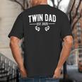 Twin Dad Est 2025 Father Of Twins New Daddy Father's Day Big And Tall Men's T-Shirt Back Print