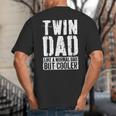 Twin Dad Shirt Men Dad Of Twins Fathers Day Big And Tall Men's T-Shirt Back Print