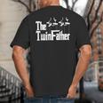 The TwinFather Father Of Twins Dad Fathers Day Big And Tall Men's T-Shirt Back Print