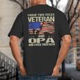 I Have Two Titles Veteran And Opa Dad Papa Grandpa Big And Tall Men's T-Shirt Back Print
