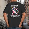 Unicorn Dad Girl Birthday Party Clothing Papacorn Big And Tall Men's T-Shirt Back Print