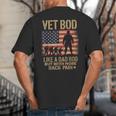 Vet Bod Like Dad Bod But With More Back Pain US Flag Veteran Big And Tall Men's T-Shirt Back Print Vet Bod Like Dad Bod But With More Back Pain US Flag Veteran Big And Tall Men's T-Shirt Back Print