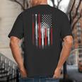 Vintage Baseball American Flag Classic Fit Tee For Dad And Mom Big And Tall Men's T-Shirt Back Print