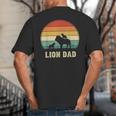 Vintage Lion Dad Father Grandpa Father's Day Big And Tall Men's T-Shirt Back Print