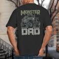 Vintage Monster Truck Lover DAD Family Matching Birthday Big And Tall Men's T-Shirt Back Print