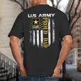 Vintage US Army Proud Dad With American Flag Big And Tall Men's T-Shirt Back Print