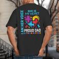 I Am Her Voice She Is My Heart Autism Awareness Daughter Dad Big And Tall Men's T-Shirt Back Print