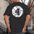 Volleyball Player 4 Volleyball Mom Dad Jersey Number 4 Big And Tall Men's T-Shirt Back Print