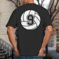 Volleyball Player 9 Volleyball Mom Dad Jersey Number 9 Big And Tall Men's T-Shirt Back Print Volleyball Player 9 Volleyball Mom Dad Jersey Number 9 Big And Tall Men's T-Shirt Back Print