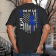 I Wear Blue For My Dad Colon Cancer Awareness Blue USA Flag Big And Tall Men's T-Shirt Back Print