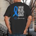 I Wear Blue For My Dad Shirt ALS Awareness Tshirt Big And Tall Men's T-Shirt Back Print