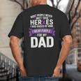 I Wear Purple For My Dad Pancreatic Cancer Support Big And Tall Men's T-Shirt Back Print