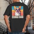 Welsh Corgi Pembroke Dog Corgi Dad -Adults Small Classic Fit Short Sleeve Cotton Polyester Blend Big And Tall Men's T-Shirt Back Print
