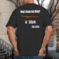 What's Brown And Sticky A Stick -Dad Jokes- Big And Tall Men's T-Shirt Back Print