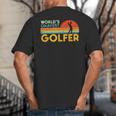 Worlds Okayest Golfer Retro Golf Joke Dad Men Women Kids Big And Tall Men's T-Shirt Back Print
