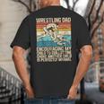 Wrestling Dad Wrestler Wrestling Wrestle Father's Day Big And Tall Men's T-Shirt Back Print