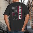 Yorkie Dog Vintage US American Flag Yorkie Dad Fathers Day Big And Tall Men's T-Shirt Back Print