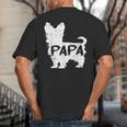Yorkshire Terrier Papa Dog Puppy Doggie Pet Lover Yorkie Dad Big And Tall Men's T-Shirt Back Print