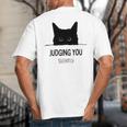 Cat Judging You Silently Cat Mom Dad Premium Tri-Blend Big And Tall Men's T-Shirt Back Print