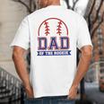 Dad Of Rookie 1st Birthday Baseball Theme Matching Party Big And Tall Men's T-Shirt Back Print