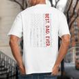 Distressed US American Flag Father Shirt Best Dad Ever Big And Tall Men's T-Shirt Back Print