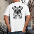 Dog Fingerprint Miniature Schnauzer Dad Mom Big And Tall Men's T-Shirt Back Print