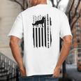 German Shepherd Dad Vintage Flag Patriotic Dog Big And Tall Men's T-Shirt Back Print