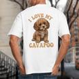 I Love My Cavapoo For Mom Dad Kids Big And Tall Men's T-Shirt Back Print