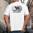 Pug Dad Distressed American Flag Patriotic Dog Big And Tall Men's T-Shirt Back Print