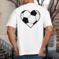Soccer Ball Heart Idea For Mom Dad Kids T-Shirt Big And Tall Men's T-Shirt Back Print