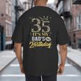 35 It's My Dad's Birthday Crown Happy 35 Years Old Big And Tall Men's T-Shirt Back Print