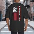 4th Of July US Flag Cheer Dad Shirt For Father's Cheer Big And Tall Men's T-Shirt Back Print