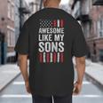 American Flag Dad Mom Awesome Like My Sons Big And Tall Men's T-Shirt Back Print
