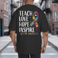 Autism Awareness Ribbon Mom Dad Kids Autistic Support Autism Big And Tall Men's T-Shirt Back Print