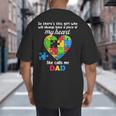 Autism Dad Of Autism Daughter Daddy Shirts Autistic Support Big And Tall Men's T-Shirt Back Print
