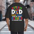 Autism Dad Puzzle Ribbon Proud Son Hero Autism Awareness Big And Tall Men's T-Shirt Back Print