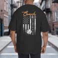 Baseball Coach Dad Like A Normal Dad Only Cooler USA Flag Big And Tall Men's T-Shirt Back Print