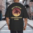 Best Buckin' Granddaddy Western Rodeo Cowboy Bucking Horse Big And Tall Men's T-Shirt Back Print