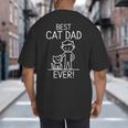 Best Cat Dad Ever Fun Line Art Illustration Big And Tall Men's T-Shirt Back Print Best Cat Dad Ever Fun Line Art Illustration Big And Tall Men's T-Shirt Back Print