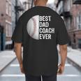 Best Dad Coach Ever Baseball For Sport Lovers Big And Tall Men's T-Shirt Back Print