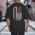 Best Dog Dad Ever American Flag For Best Father Big And Tall Men's T-Shirt Back Print
