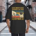 Best Siamese Cat Dad Ever Retro Vintage Sunset Big And Tall Men's T-Shirt Back Print Best Siamese Cat Dad Ever Retro Vintage Sunset Big And Tall Men's T-Shirt Back Print