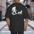Bigfoot Walking Dachshund Tee Wiener Dog Dad Big And Tall Men's T-Shirt Back Print Bigfoot Walking Dachshund Tee Wiener Dog Dad Big And Tall Men's T-Shirt Back Print