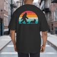 Bigfoot Walking a Dog Corgi Lovers Dog Dad Big And Tall Men's T-Shirt Back Print