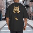 British Shorthair Cat Pocket Cat Mom Cat Dad Cat Lover Big And Tall Men's T-Shirt Back Print