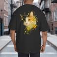 Calico Cat With Flowers For Mom Dad Women Men Kids Botanical Big And Tall Men's T-Shirt Back Print