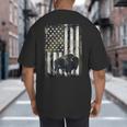 Camo USA Flag Bison Camouflage Hunting Wildlife Hunter Dad Big And Tall Men's T-Shirt Back Print