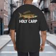 Carp Fish Pun Fishing Trip Fisherman Dad Holy Carp Big And Tall Men's T-Shirt Back Print